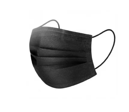 фото маска медицинская трехслойная нестерильная черная славна