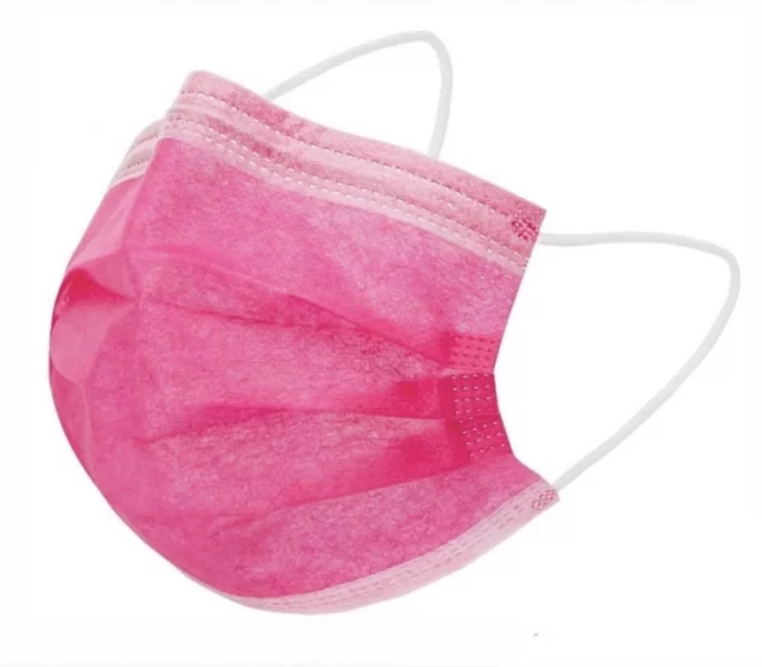 фото 1 маска медицинская трехслойная нестерильная розовая славна