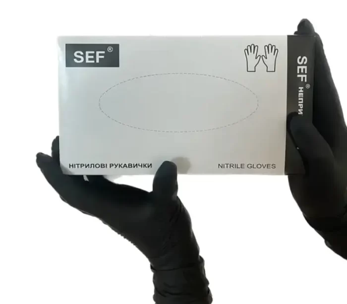 Фото перчатки нитриловые SFM черные XS