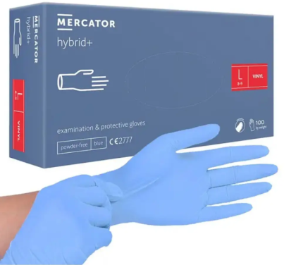 фото перчатки виниловые Mercator Hybrid+ размер L