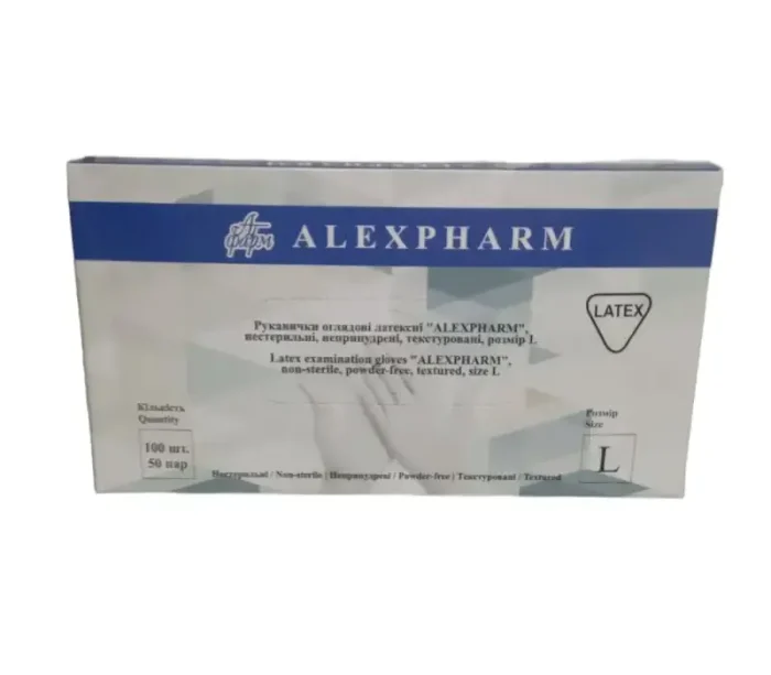 фото рукавички латексні Alexpharm